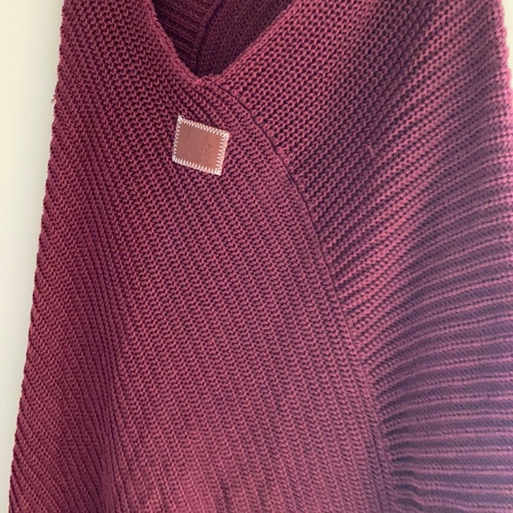 Love Your Melon Sweaters - Love your melon Burgundy knit Poncho